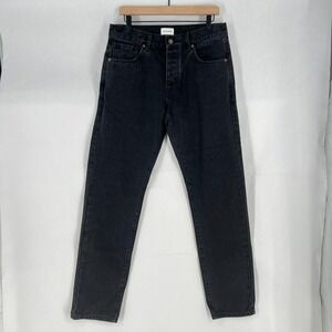 Club‎ Paradise Jeans Mens 32 Black Denim Cotton Button Fly Straight Leg New